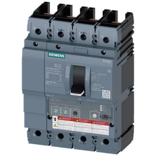 Siemens, Sentron MCCB Molded Case Circuit Breaker 4P 250A, Breaking Capacity 3 kA - 3VA6225-6HL41-0AA0 product image