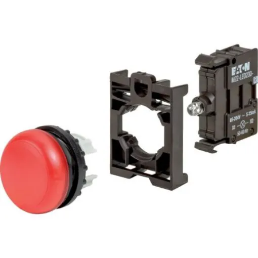Eaton, Red LED Indicator, 22mm Cutout, IP67, IP69K, Round - 132599 M22-L-R-LED230-BVP product image