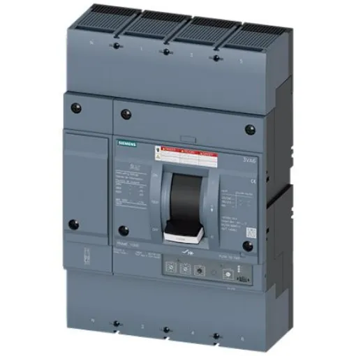 Siemens, Sentron MCCB Molded Case Circuit Breaker 4P 1kA, Breaking Capacity 35 kA, Cable Mount - 3VA6610-6HL46-0AA0 product image