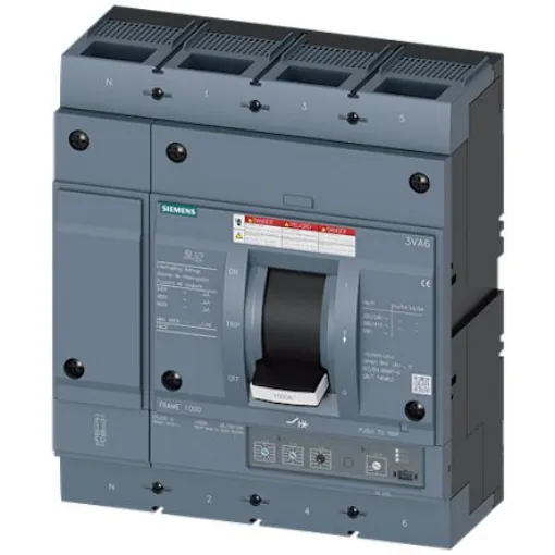 Siemens, Sentron MCCB Molded Case Circuit Breaker 4P 1kA, Breaking Capacity 35 kA - 3VA6610-6HL42-0AA0 product image