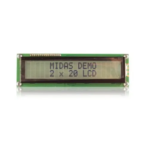 Midas MC22008B6W-FPTLW-V2 Alphanumeric LCD Alphanumeric Display, 2 Rows by 20 Characters product image