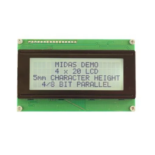 Midas MC42005A6W-FPTLWI-V2 Alphanumeric LCD Alphanumeric Display, 4 Rows by 20 Characters product image