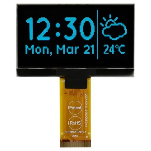 Midas 2.42in Blue OLED Display 128 x 64pixels TAB I2C, Parallel, SPI Interface - MCOT128064H1V-BM product image