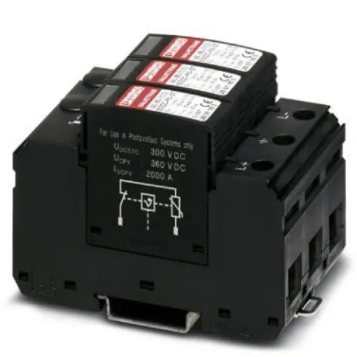 Phoenix Contact Three Phase Surge Arrester, 40kA, = 2.6kV, DIN Rail Mount - 2801163 product image