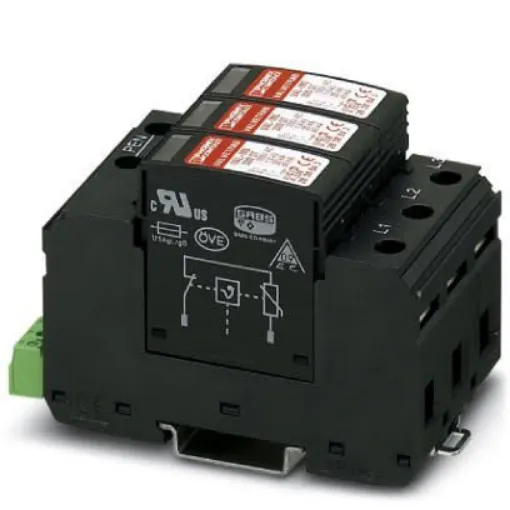Phoenix Contact Three Phase Surge Arrester, 40kA, = 1.5kV, DIN Rail Mount - 2920243 product image