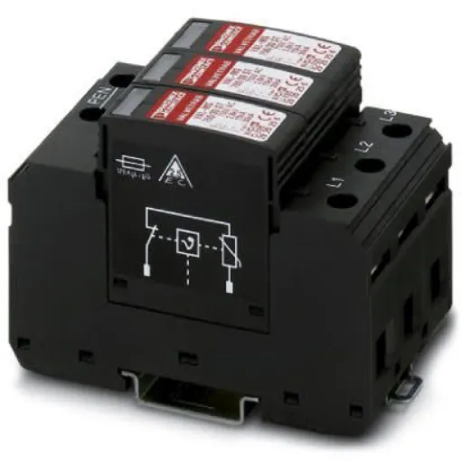 Phoenix Contact Three Phase Surge Arrester, 30kA, = 2.9kV, DIN Rail Mount - 2920269 product image