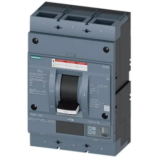Siemens, SENTRON MCCB Molded Case Circuit Breaker 3P 800A, Breaking Capacity 65 kA, Fixed Mount - 3VA6580-6KT32-2AA0 product image