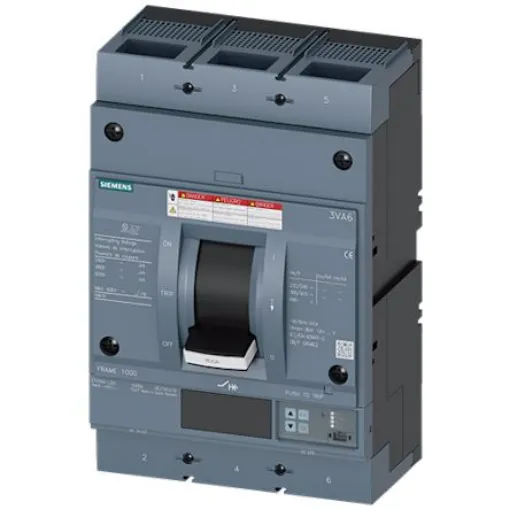Siemens, SENTRON MCCB Molded Case Circuit Breaker 3P 800A, Breaking Capacity 65 kA, Fixed Mount - 3VA6580-6JQ32-0AA0 product image
