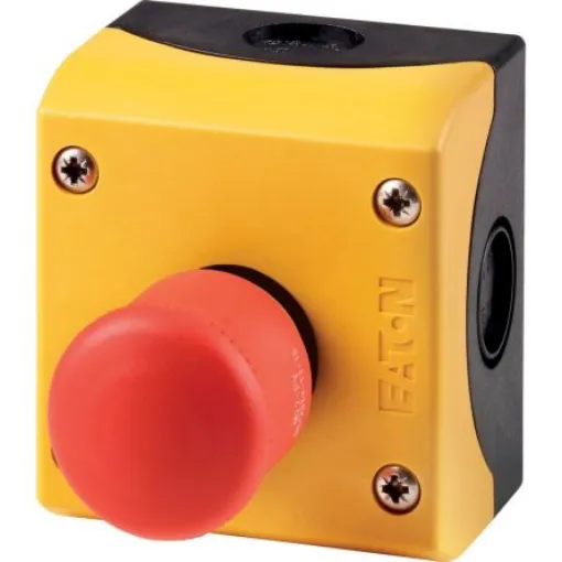 Eaton M22 Series Rotary Emergency Stop Push Button, Panel Mount, 22mm Cutout, 3 NC - 197629 M22-PV/KC03/IY product image