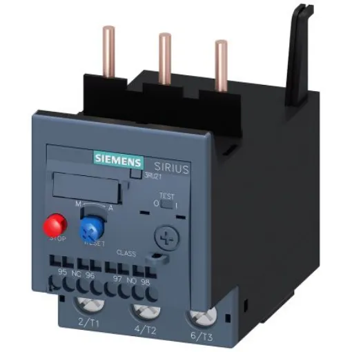 Siemens SIRIUS 3RU2 Thermal Overload Relay 1NC/1NO, 5 A F.L.C, 3 A Contact Rating, 4 kW, 3P, SIRIUS - 3RU21261FJ0 product image