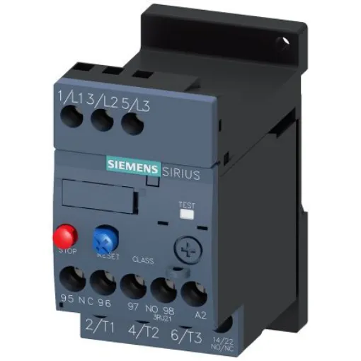 Siemens SIRIUS 3RU2 Thermal Overload Relay 1NC/1NO, 8 A F.L.C, 3 A Contact Rating, 5.5 kW, 3P, SIRIUS - 3RU21361HB0 product image
