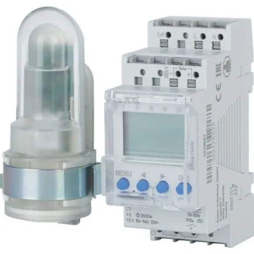 Eaton Distribution Parts Series DIN Rail Mount Digital Timer, 230V ac, 1-Contact, 2-Function - 196847 SRCD1COD product image