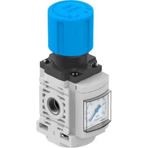 Festo G 1/4 Pneumatic Regulator - 0.1MPa to 1MPa, 1/4 in, 10bar max. input, 8099359 - MS4-LR-1/4-D6-AG-MPA-B product image