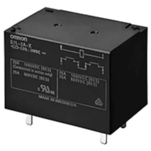 Omron PCB Mount Power Relay, 24V dc Coil, 20A Switching Current, DPST - G7L-2A-X-L DC24 product image