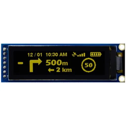 Midas 2.08in Yellow Passive matrix OLED Display 256 x 64pixels COB SPI Interface - MDOB256064D1Y-YS product image