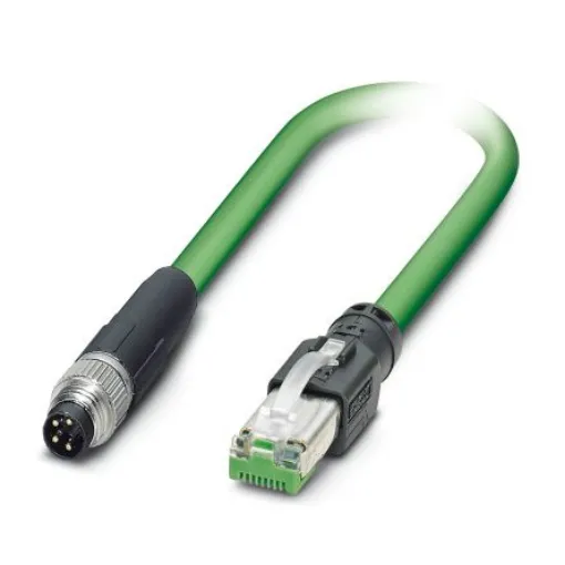 Phoenix Contact, 1m Cat5, Green M8 to Male RJ45 Male Shielded, Terminated - 1407352 product image