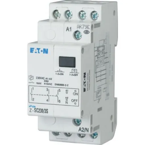 Eaton DIN Rail Impulse Relay, 230V ac Coil, 16A Switching Current, 2NO/1NC - 265327 Z-SC230/2S1O product image