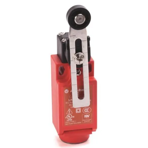 Allen Bradley Adjustable Roller Lever Safety Limit Switch, 2NC/1NO, IP66, Polybutylene Terephthalate (PBT) Housing, - 440P-CALB12B product image