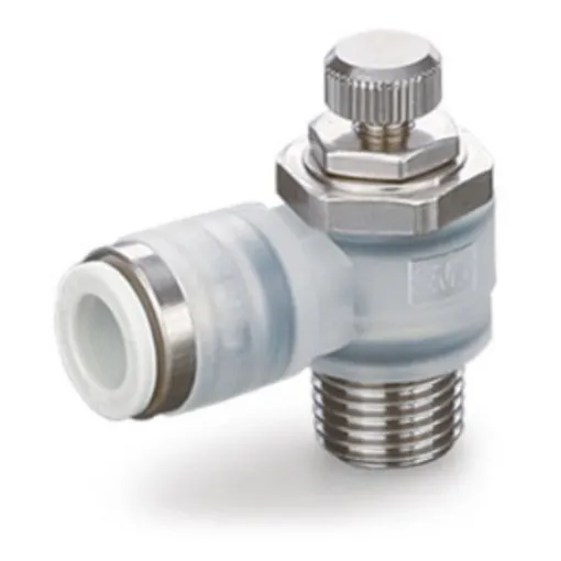 SMC AS Series Threaded Speed Controller, M5 Inlet Port, M5 x 0.8mm Tube Inlet Port x 4mm Tube Outlet Port - AS1201FPG-M5-04 product image