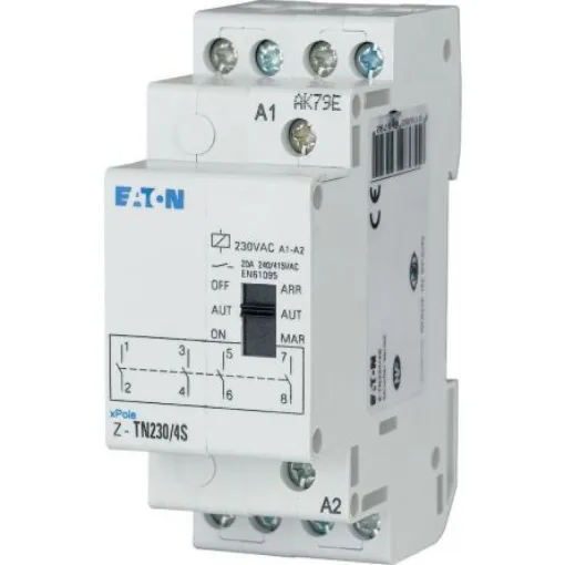 Eaton Z-TN Series Relay, DIN Rail Mount, 230V ac Coil, 4PST, 4-Pole, 20A Load - 265579 Z-TN230/4S product image
