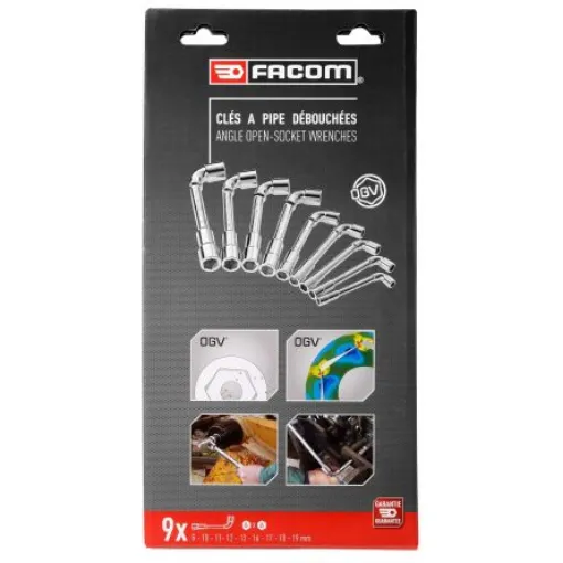 Facom 75.J9PB 8 - 19 mm Hex Socket Wrench with Tube Handle, 400 mm Overall product image
