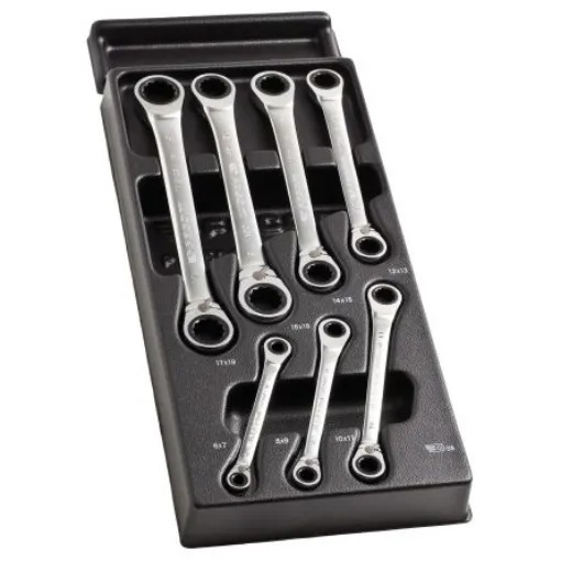 Facom 65 Series Ratchet Polygon Wrenches Series 7-Piece Ring Spanner Set, 6 in, 7 in, 8 in, 9 in, 10 in, 11 in, 12 in, - MOD.65J7PB product image