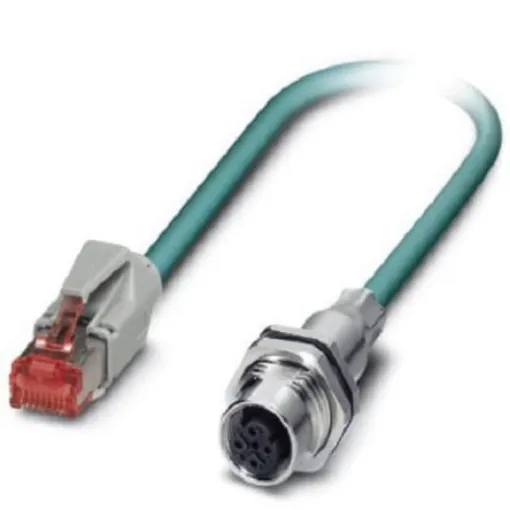 Phoenix Contact, 1m Cat5e, Blue M12 to Female RJ45 Male, Shielded Shielded, Terminated - 1404206 product image