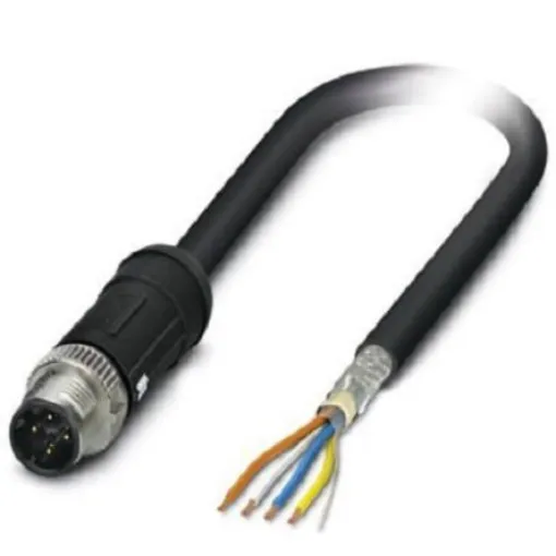 Phoenix Contact, 2m Cat5, Black M12 to Male Unterminated, Shielded Shielded, Terminated - 1407339 product image