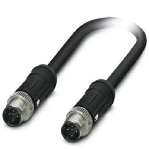 Phoenix Contact, 2m Cat5, Black M12 to Male M12 Male, Shielded Shielded, Terminated - 1407342 product image