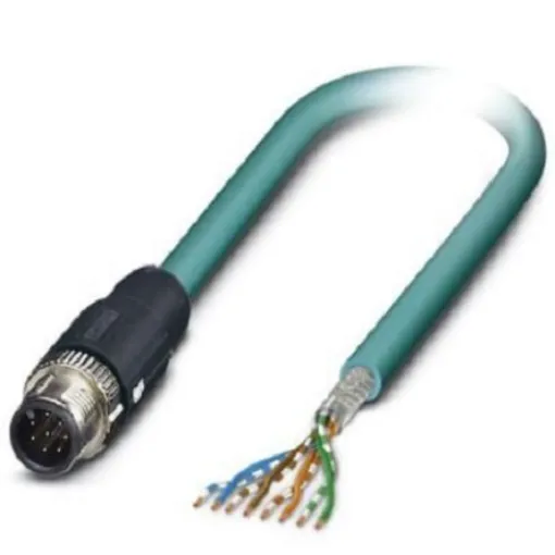 Phoenix Contact, 2m Cat5, Blue M12 to Male Unterminated, Shielded Shielded, Terminated - 1407405 product image