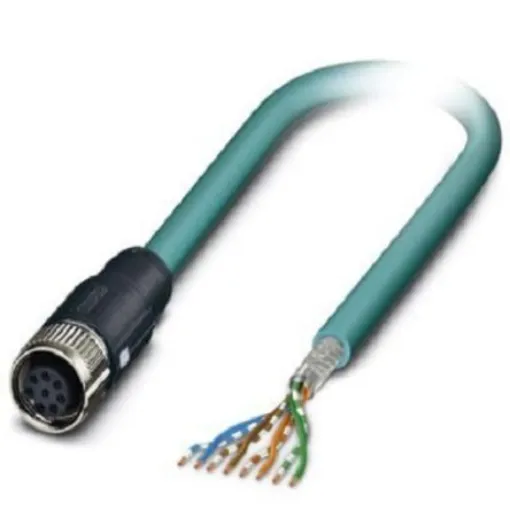 Phoenix Contact, 2m Cat5, Blue M12 to Female Unterminated, Shielded Shielded, Terminated - 1407440 product image