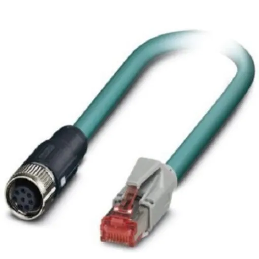 Phoenix Contact, 2m Cat5, Blue M12 to Female RJ45 Male, Shielded Shielded, Terminated - 1407444 product image