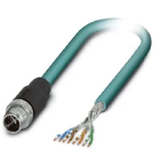 Phoenix Contact, 1m Cat6a, Blue M12 to Male Unterminated, Shielded Shielded, Terminated - 1407467 product image