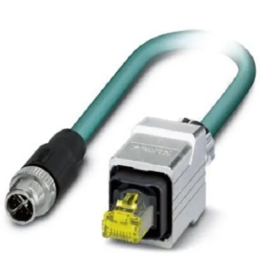 Phoenix Contact, 1m Cat6a, Blue M12 to Male RJ45 Male, Shielded Shielded, Terminated - 1407475 product image