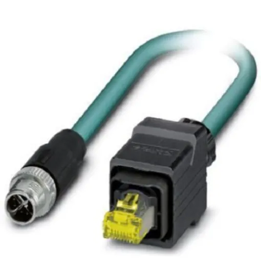 Phoenix Contact, 1m Cat6a, Blue M12 to Male RJ45 Male, Shielded Shielded, Terminated - 1407479 product image