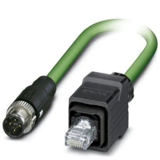 Phoenix Contact, 2m Cat5, Green M12 to Male RJ45 Male, Shielded Shielded, Terminated - 1407521 product image