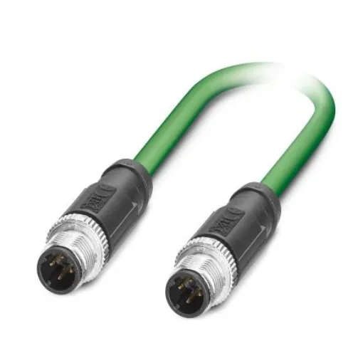 Phoenix Contact, 1m Cat5, Green M12 to Male M12 Male, Shielded Shielded, Terminated PVC Sheath - 1407524 product image