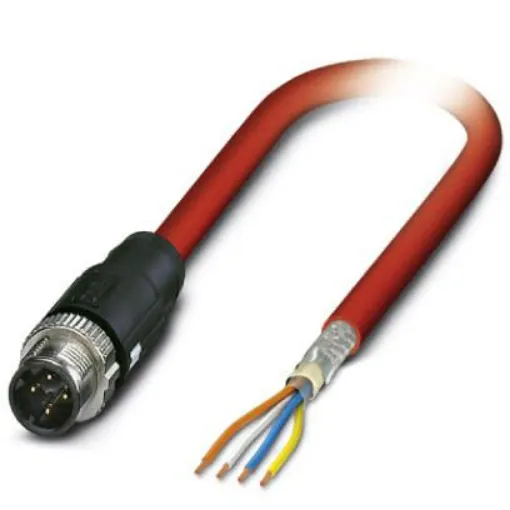 Phoenix Contact, 10m Cat5, Red M12 to Male Unterminated, Shielded Shielded, Terminated - 1411507 product image