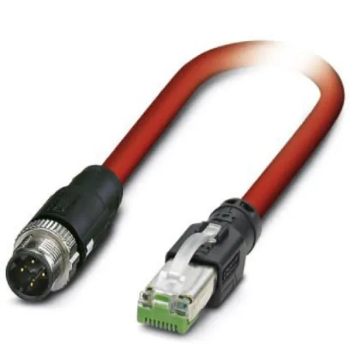 Phoenix Contact, 1m Cat5, Red M12 to Male RJ45 Male, Shielded Shielded, Terminated - 1411509 product image