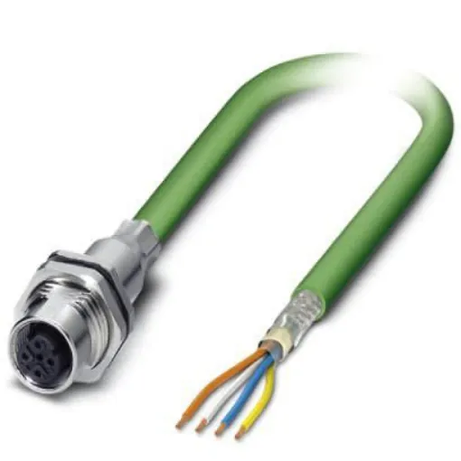 Phoenix Contact Cat5, Green M12 to Male Unterminated, Shielded Shielded, Terminated - 1416155 product image