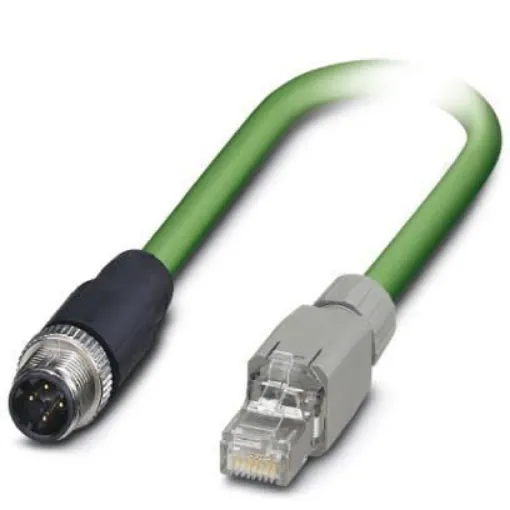Phoenix Contact, 2m Cat5, Green M12 to Male RJ45 Male, Shielded Shielded, Terminated - 1416188 product image