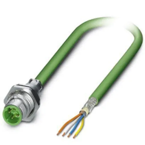 Phoenix Contact, 1m Cat5, Green M12 to Male Unterminated, Shielded Shielded, Terminated - 1419139 product image