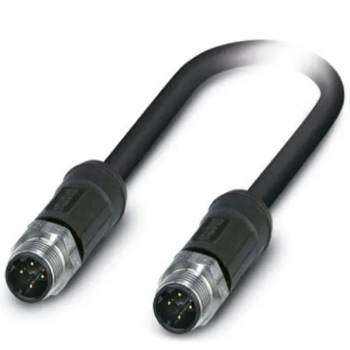 Phoenix Contact, 2m Cat5, Black M12 to Male M12 Male, Shielded Shielded, Terminated - 1454231 product image