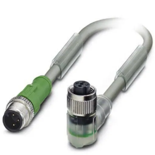 Phoenix Contact Straight Male M12 to Right Angle Female M12 Sensor Actuator Cable, 600mm - 1456860 product image