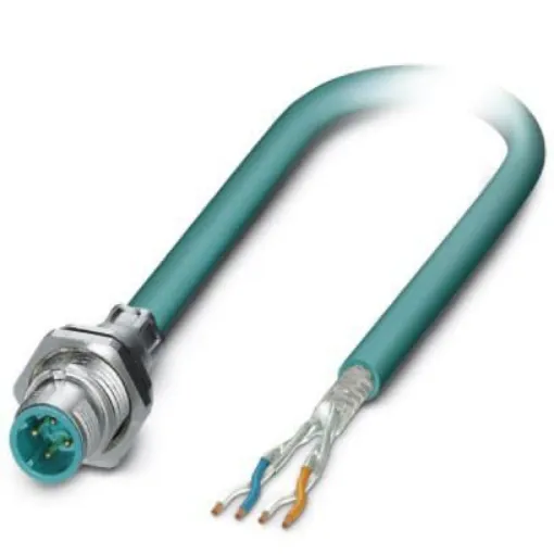 Phoenix Contact, 1m Cat5, Blue M12 to Male Unterminated, Terminated - 1551574 product image