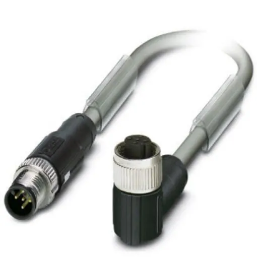 Phoenix Contact Straight Male M12 to Right Angle Female M12 Bus Cable, 5m - 1419069 product image