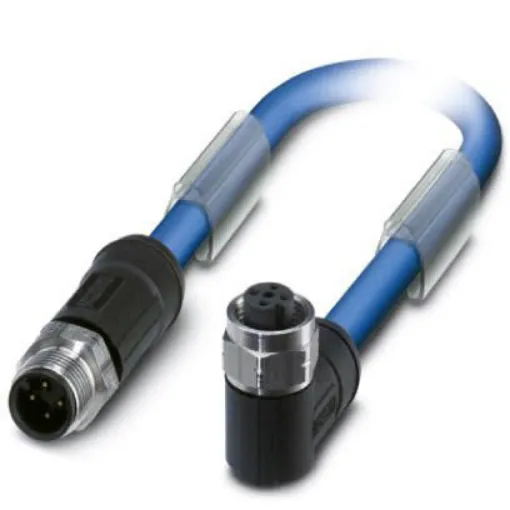 Phoenix Contact Straight Male M12 to Right Angle Female M12 Bus Cable, 2m - 1419121 product image