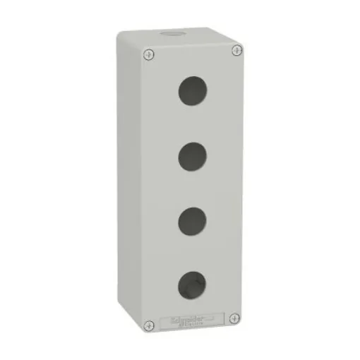 Schneider Electric Grey Die Cast Zinc XAPD Empty Control Station - 4 Hole 22mm Diameter - XAPD4504 product image