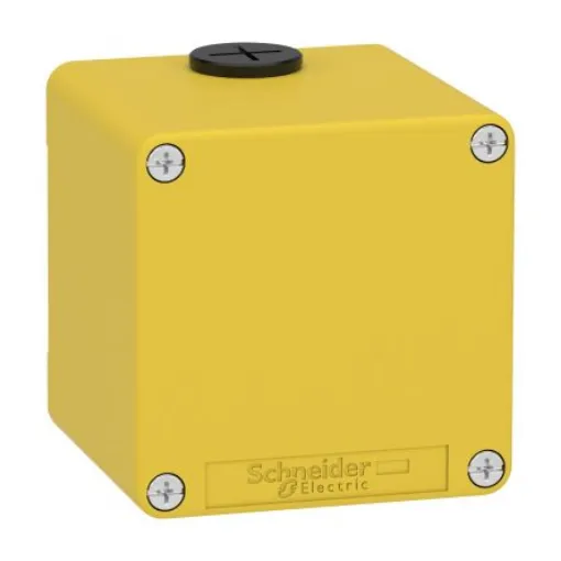 Schneider Electric Yellow Die Cast Zinc XAPK Empty Control Station - Without Cutout Hole - XAPK14 product image