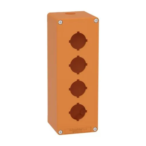 Schneider Electric Orange Die Cast Zinc XAPO Empty Control Station - 4 Hole 30mm Diameter - XAPO4604 product image
